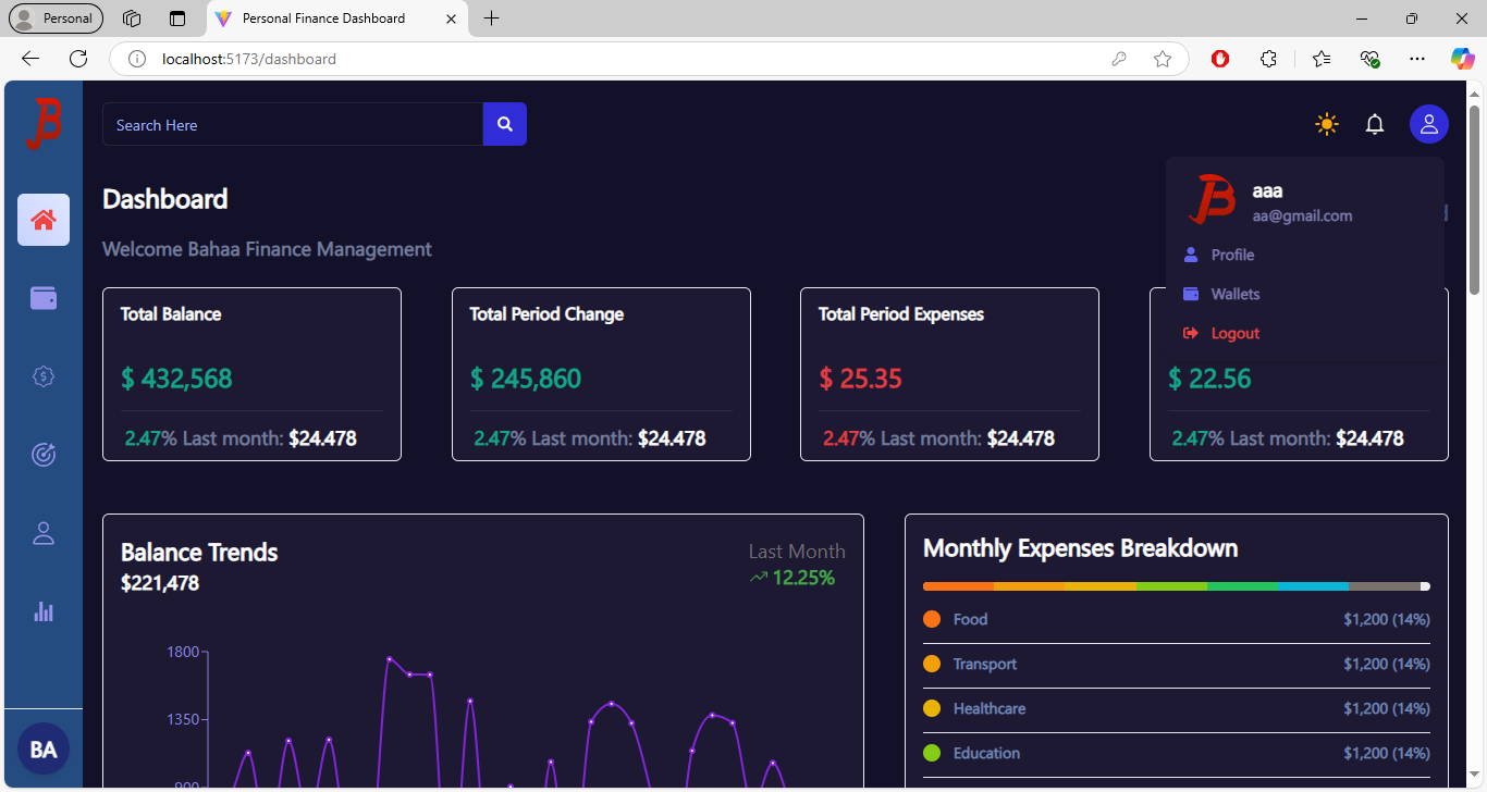 Personal Finance Dashboard